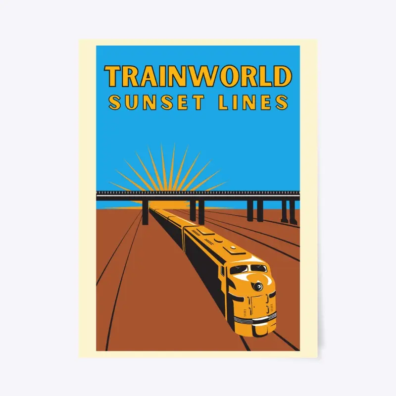 TrainWorld Sunset Lines 18"x24" Poster